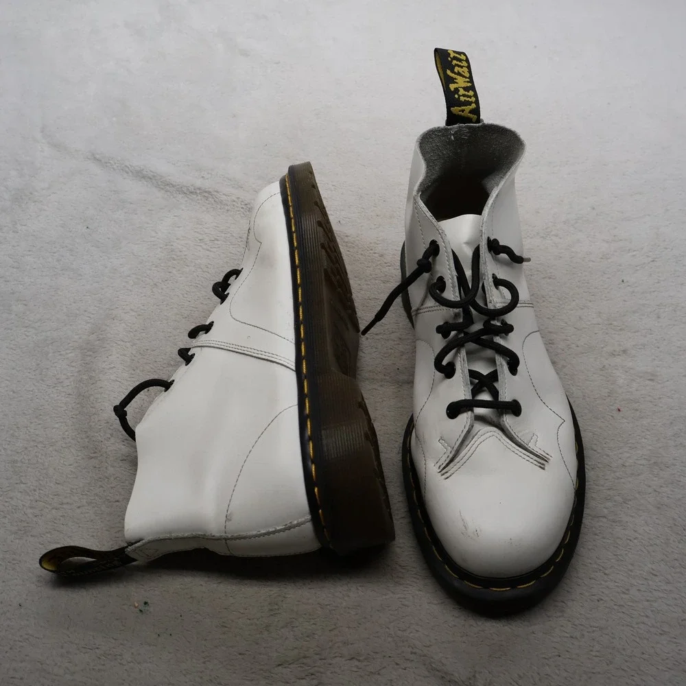 Dr. Martens Unisex M10 W11 Combat Boots White Church Ankle Lace Up Casual AW004